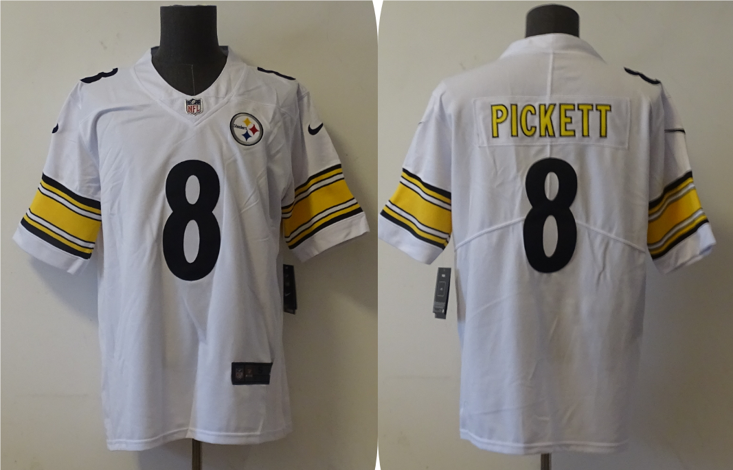 Men's Pittsburgh Steelers Kenny Pickett #8 White Jersey